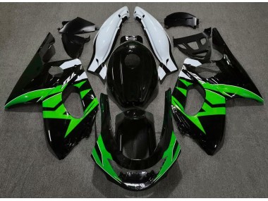 1998-2007 Gloss Black Green and White Yamaha YZF600 Motorcycle Fairing UK