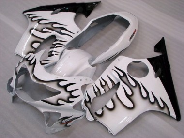 1999-2000 White and Black Flames Honda CBR600 F4 Motorcycle Fairing UK