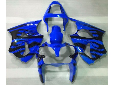 2000-2002 Blue & Black Flame Kawasaki ZX6R Motorcycle Fairing UK