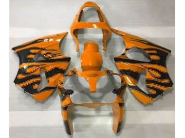 2000-2002 Orange & Black Flame Kawasaki ZX6R Motorcycle Fairing UK