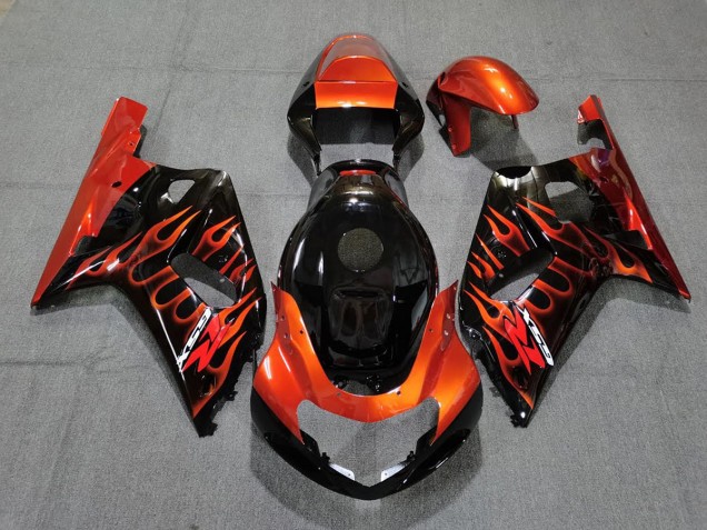 2001-2003 Gloss Black and Orange Suzuki GSXR 600-750 Motorcycle Fairing UK