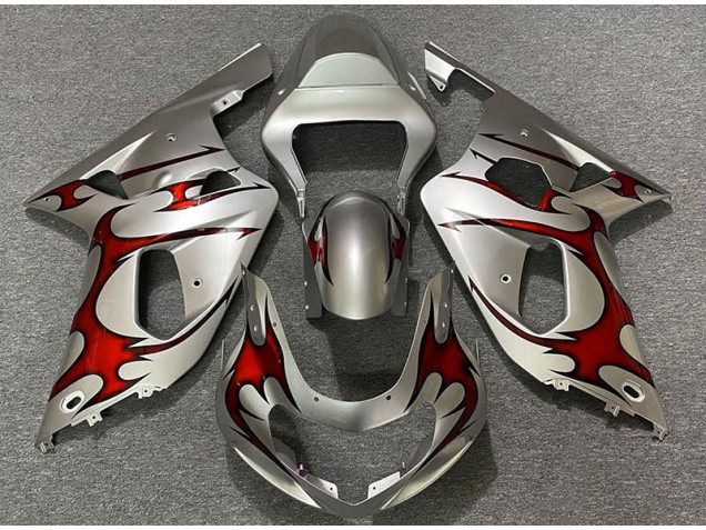 2001-2003 Gloss Silver & Red Suzuki GSXR 600-750 Motorcycle Fairing UK