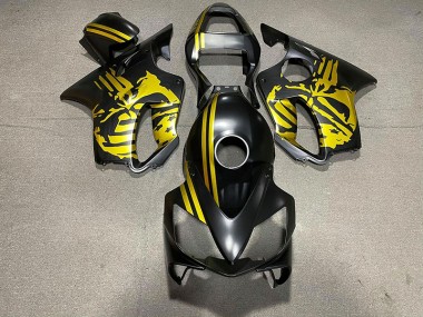 2001-2003 Matte Black & Gold Skull Honda CBR600 F4i Motorcycle Fairing UK