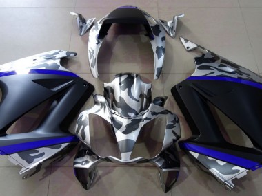 2002-2012 Gray Camouflage & Blue Honda VFR800 Motorcycle Fairing UK