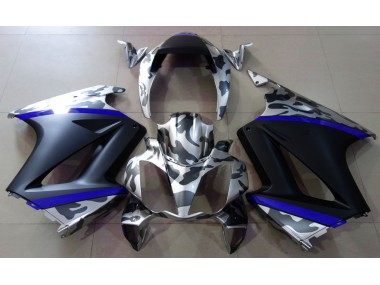 2002-2012 Gray Camouflage & Blue Honda VFR800 Motorcycle Fairing UK