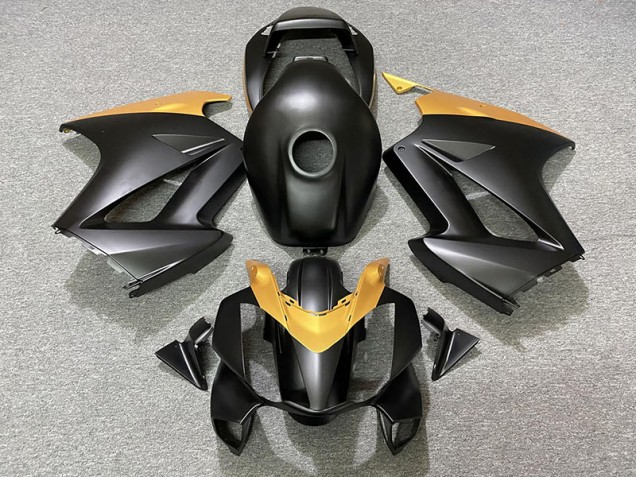 2002-2012 Matte Black & Gold Honda VFR800 Motorcycle Fairing UK