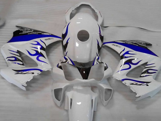 2002-2012 White Blue Flame Honda VFR800 Motorcycle Fairing UK