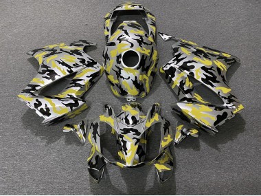 2002-2012 Yellow Camo Honda VFR800 Motorcycle Fairing UK