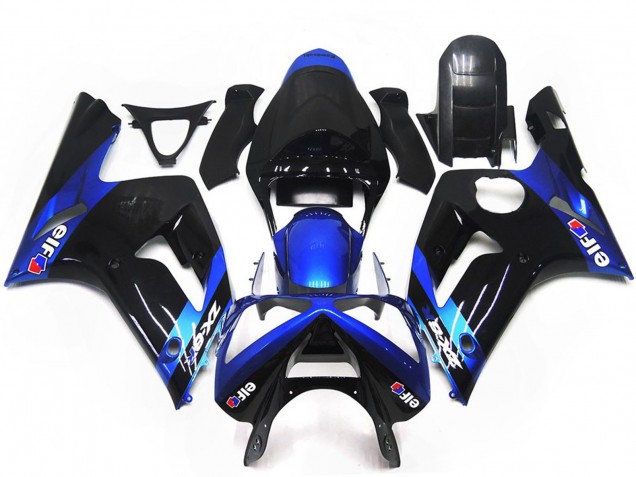 2003-2004 Blue and Black Gloss Elf Kawasaki ZX6R Motorcycle Fairing UK