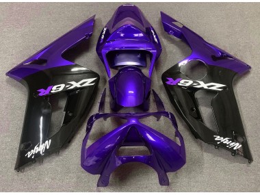 2003-2004 Gloss Purple and Black Kawasaki ZX6R Motorcycle Fairing UK