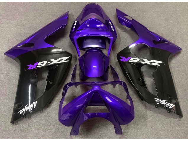 2003-2004 Gloss Purple and Black Kawasaki ZX6R Motorcycle Fairing UK