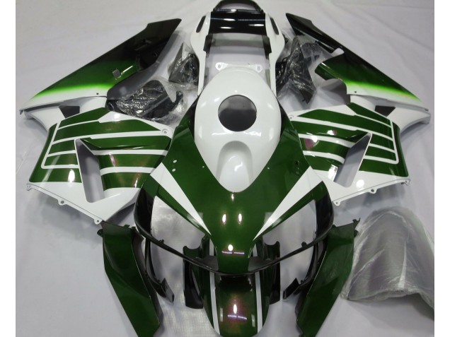 2003-2004 Gloss White & Green Fade Honda CBR600RR Motorcycle Fairing UK