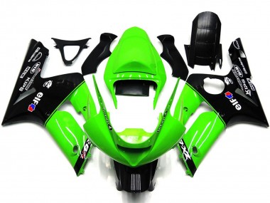 2003-2004 Light Green and Black Elf Kawasaki ZX6R Motorcycle Fairing UK