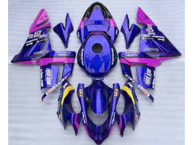 2004-2005 Blue and Pink Trickstar Kawasaki ZX10R Motorcycle Fairing UK