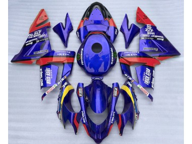 2004-2005 Blue and Red Trickstar Kawasaki ZX10R Motorcycle Fairing UK