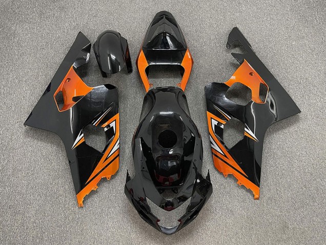 2004-2005 Gloss Black and Orange Suzuki GSXR 600-750 Motorcycle Fairing UK