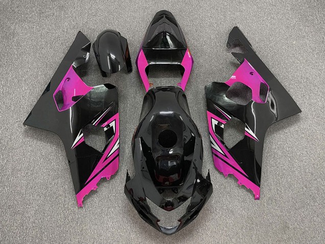 2004-2005 Gloss Black and Pink Suzuki GSXR 600-750 Motorcycle Fairing UK