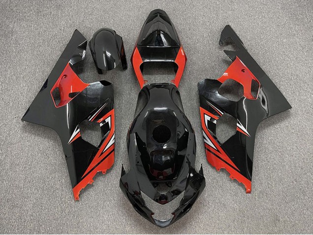 2004-2005 Gloss Black and Red Suzuki GSXR 600-750 Motorcycle Fairing UK