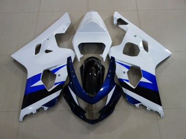 2004-2005 Gloss White & Deep Blue Suzuki GSXR 600-750 Motorcycle Fairing UK