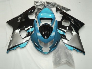 2004-2005 Light Blue Silver and Black Suzuki GSXR 600-750 Motorcycle Fairing UK