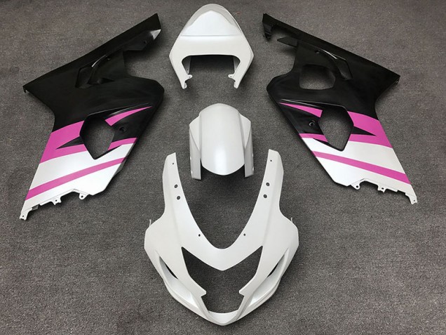 2004-2005 Matte White & Pink Suzuki GSXR 600-750 Motorcycle Fairing UK