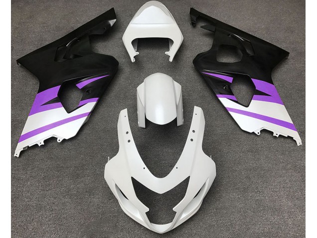 2004-2005 Matte White & Purple Suzuki GSXR 600-750 Motorcycle Fairing UK