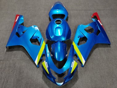 2004-2005 Pearl Blue Yellow Suzuki GSXR 600-750 Motorcycle Fairing UK