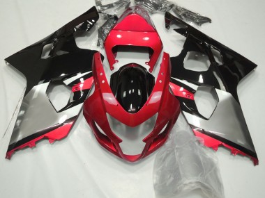 2004-2005 Red Silver and Black Suzuki GSXR 600-750 Motorcycle Fairing UK