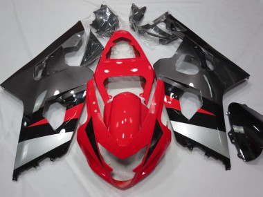 2004-2005 Red and Silver Gloss Suzuki GSXR 600-750 Motorcycle Fairing UK