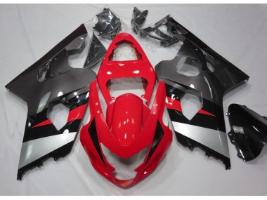 2004-2005 Red and Silver Gloss Suzuki GSXR 600-750 Motorcycle Fairing UK