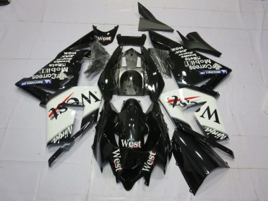 2004-2005 West White Black Kawasaki ZX10R Motorcycle Fairing UK