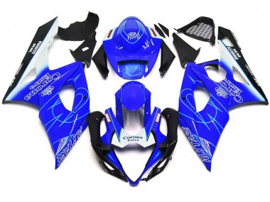 2005-2006 Blue and White Corona Style Suzuki GSXR 1000 Motorcycle Fairing UK