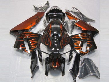 2005-2006 Burnt Orange Flame Honda CBR600RR Motorcycle Fairing UK