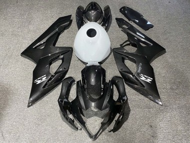 2005-2006 Carbon Fiber Style & Gloss White Suzuki GSXR 1000 Motorcycle Fairing UK