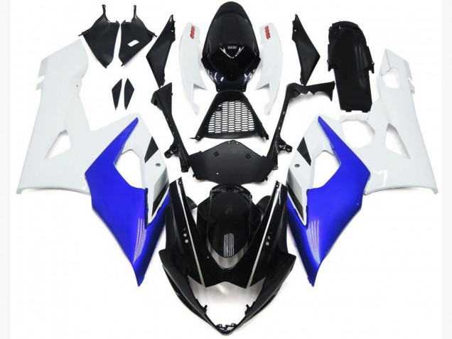 2005-2006 Gloss Blue and White Gloss Lowers Suzuki GSXR 1000 Motorcycle Fairing UK