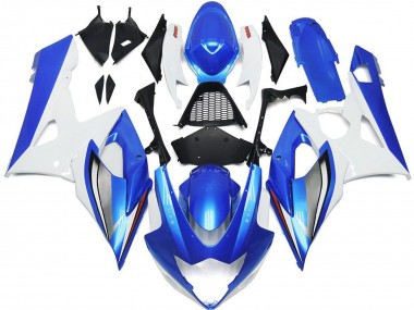 2005-2006 Gloss Blue and White with red and Silver Suzuki GSXR 1000 Motorcycle Fairing UK