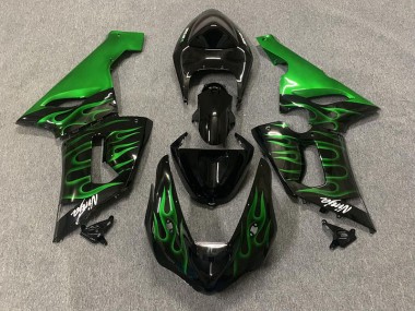 2005-2006 Green Flame Kawasaki ZX6R Motorcycle Fairing UK