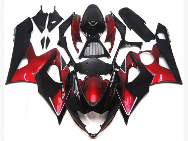 2005-2006 Maroon red and Gloss Black Suzuki GSXR 1000 Motorcycle Fairing UK