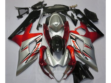 2005-2006 Red and Silver Suzuki GSXR 1000 Motorcycle Fairing UK