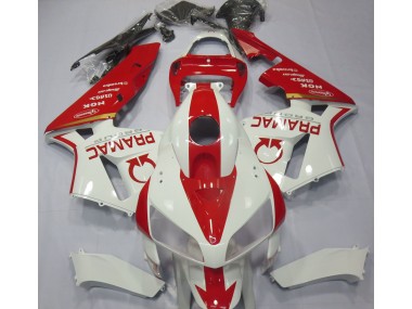 2005-2006 White and Red Custom Honda CBR600RR Motorcycle Fairing UK