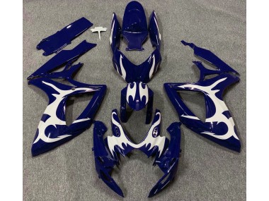 2006-2007 Dark Blue & White Design Suzuki GSXR 600-750 Motorcycle Fairing UK