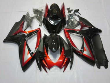 2006-2007 Deep Red Black Suzuki GSXR 600-750 Motorcycle Fairing UK