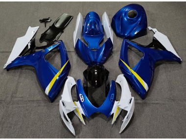 2006-2007 Gloss Blue White and Yellow Suzuki GSXR 600-750 Motorcycle Fairing UK