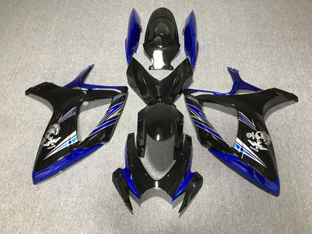 2006-2007 Gloss Blue and Black Design Suzuki GSXR 600-750 Motorcycle Fairing UK