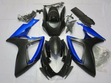 2006-2007 Gloss Blue and Matte Black Suzuki GSXR 600-750 Motorcycle Fairing UK