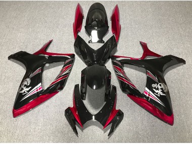 2006-2007 Gloss Red and Black Design Suzuki GSXR 600-750 Motorcycle Fairing UK