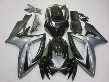 2006-2007 Light Silver And Black Suzuki GSXR 600-750 Motorcycle Fairing UK