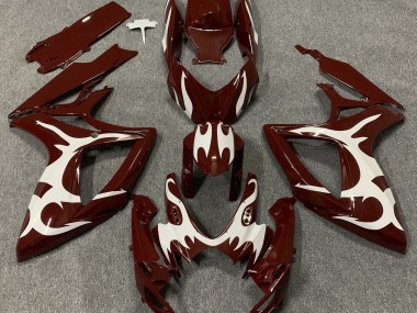 2006-2007 Maroon and White Suzuki GSXR 600-750 Motorcycle Fairing UK