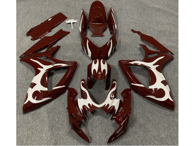 2006-2007 Maroon and White Suzuki GSXR 600-750 Motorcycle Fairing UK