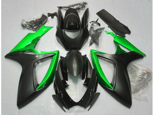 2006-2007 Matte Black & Green Suzuki GSXR 600-750 Motorcycle Fairing UK